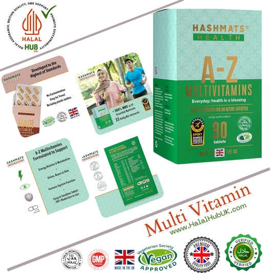 A-Z Multivitamins with 33 Bio-Elements (30 | 60| 90 Tablets) Supplement | UK Halal &amp; Vegetarian Health